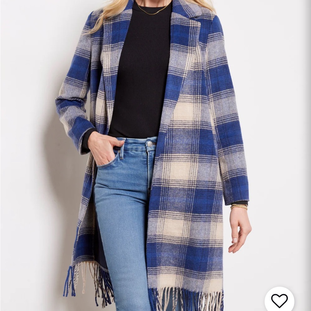 Ynez Fringe Blue Paid Coat | Z Supply